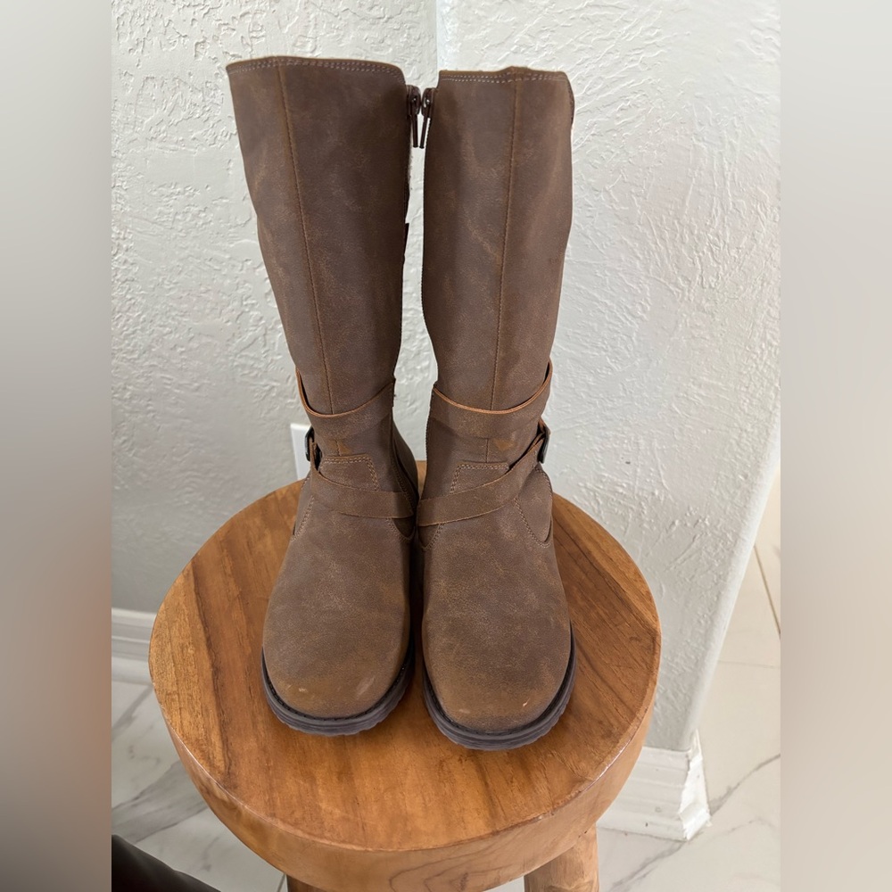 Rachel Shoes Brown Winter Boots with Knit Cuff - Picture 10 of 14